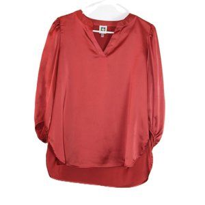 Ann Klein Copper Colored V-Neck 3/4" Sleeve Size M